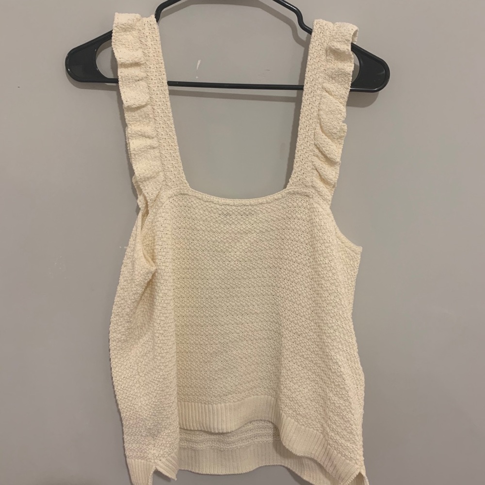 Crotcheted Ruffle-Strap Sweater - Picture 4 of 6